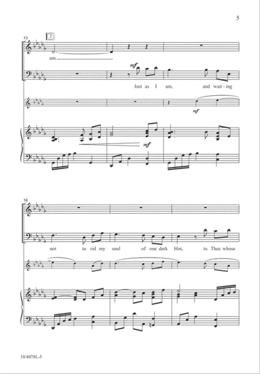 Just As I Am, I Come 4-Part scores gallery preview page 6