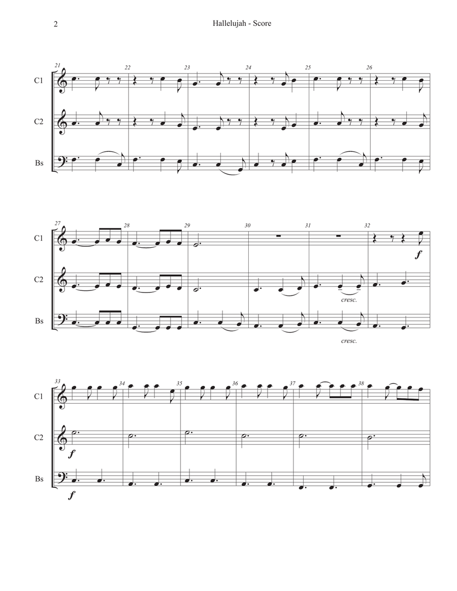 Hallelujah Hallelujah Small Ensemble scores gallery preview page 2