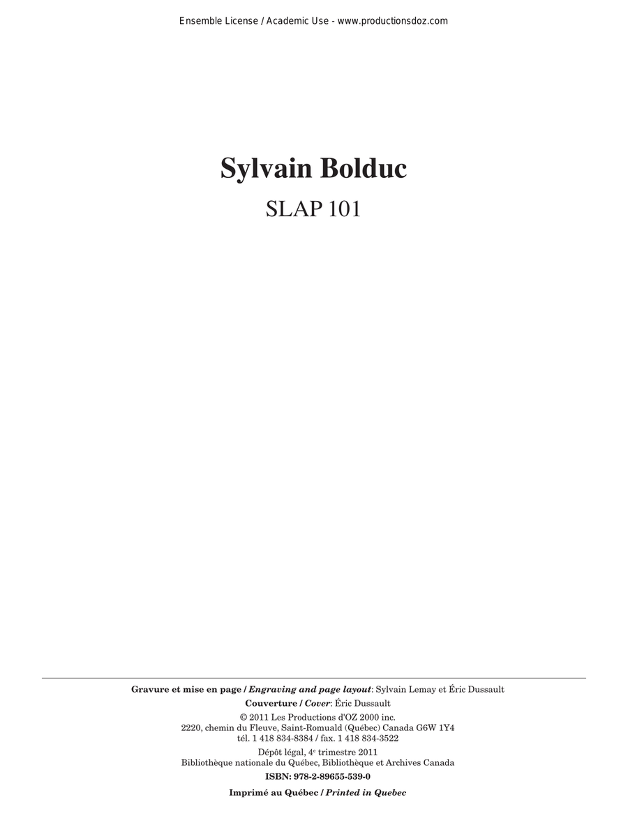 SLAP 101, méthode de basse (DVD incl.)
