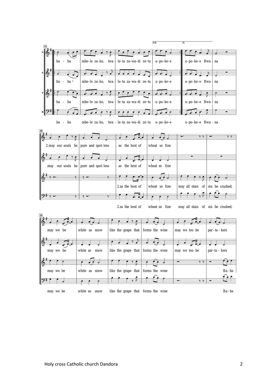 LORD ACCEPT THE GIFTS WE OFFER 4-Part scores gallery preview page 2