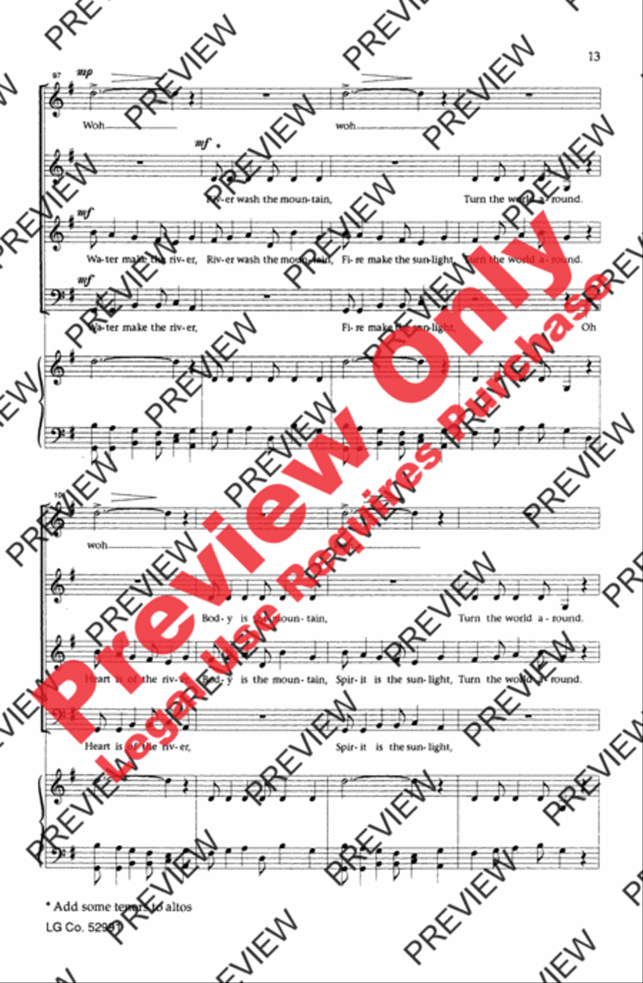 Turn the World Around 4-Part scores gallery preview page 12