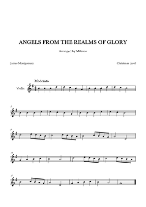 Angels from the realms of glory in G Violin Easy Christmas carol
