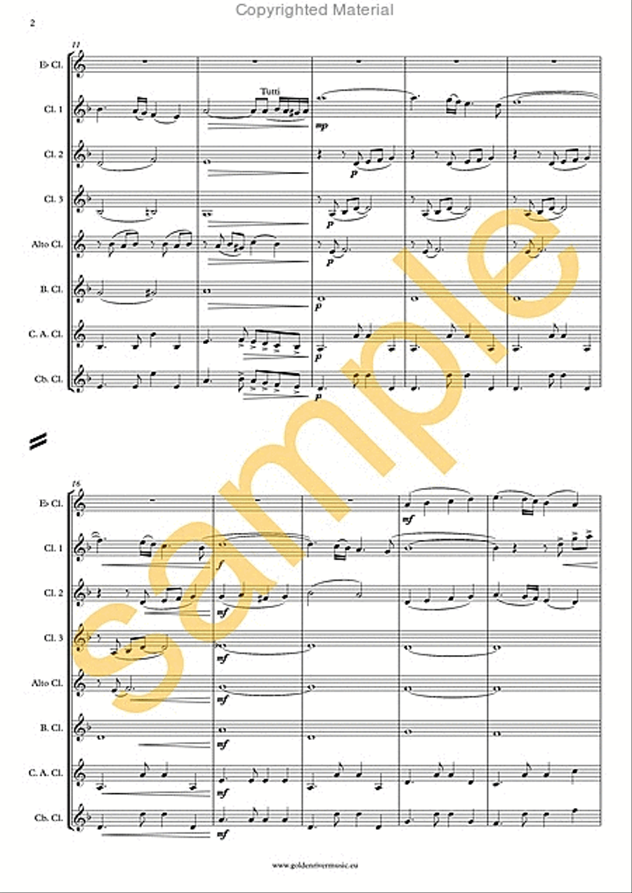 Oblivion Oblivion Clarinet Choir scores gallery preview page 3