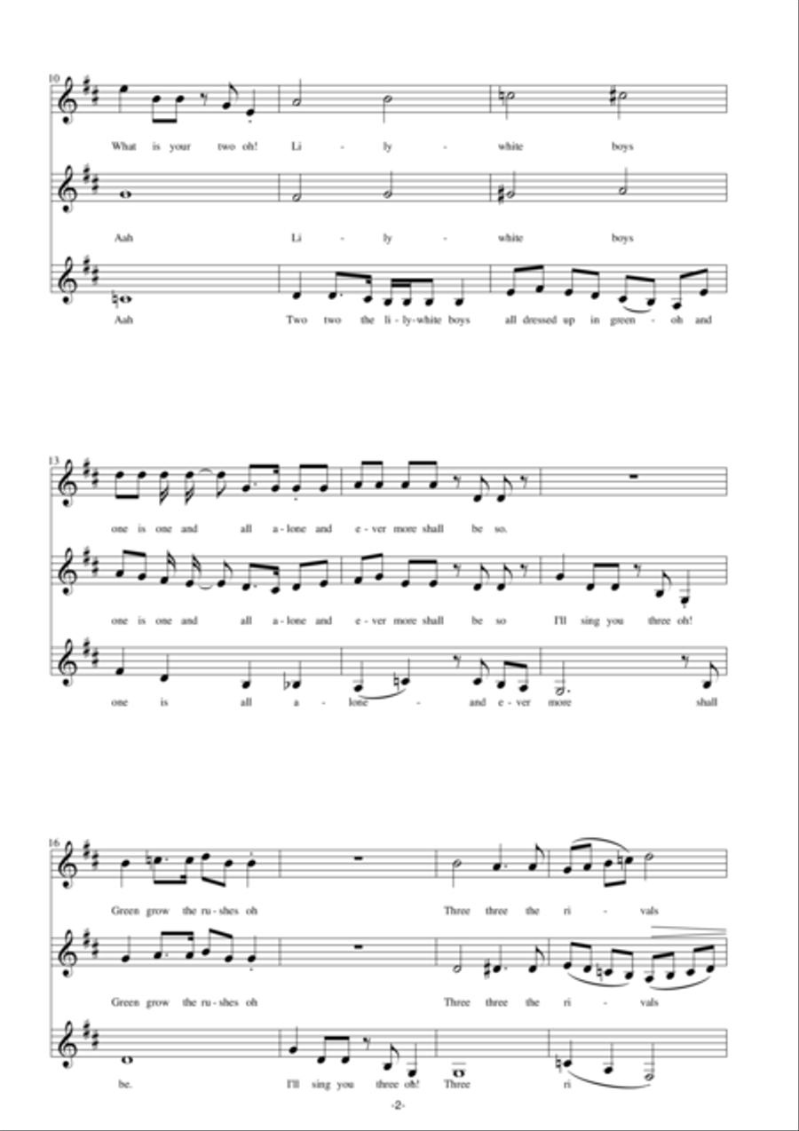 Green grow the rushes o (high voices) 3-Part scores gallery preview page 2