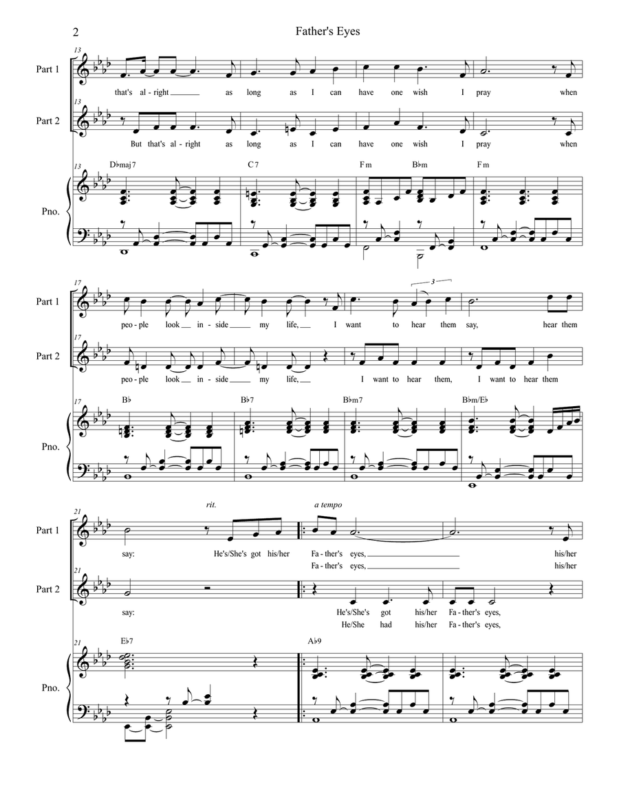 Father's Eyes Choir scores gallery preview page 2