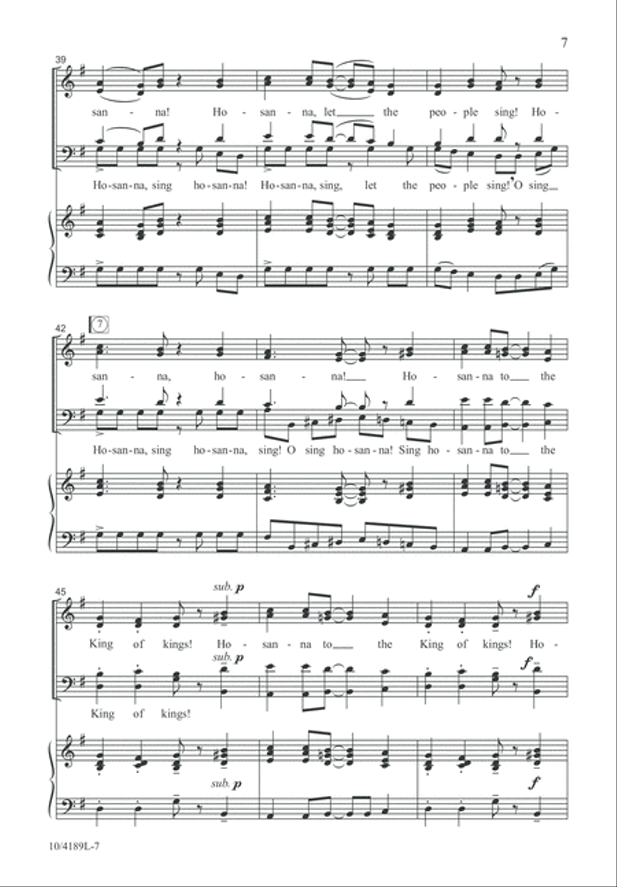 Let the People Sing Hosanna! 4-Part scores gallery preview page 8