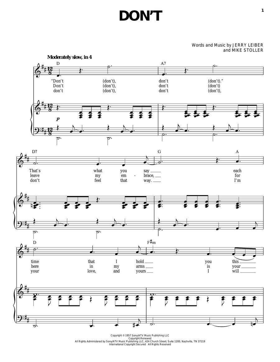 Don't Don't Piano, Vocal scores gallery preview page 1