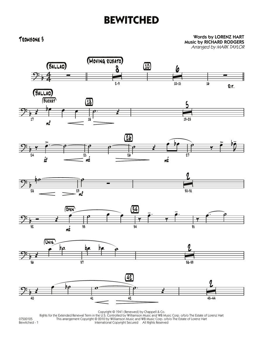 Bewitched - Trombone 3 Jazz Ensemble scores gallery preview page 1