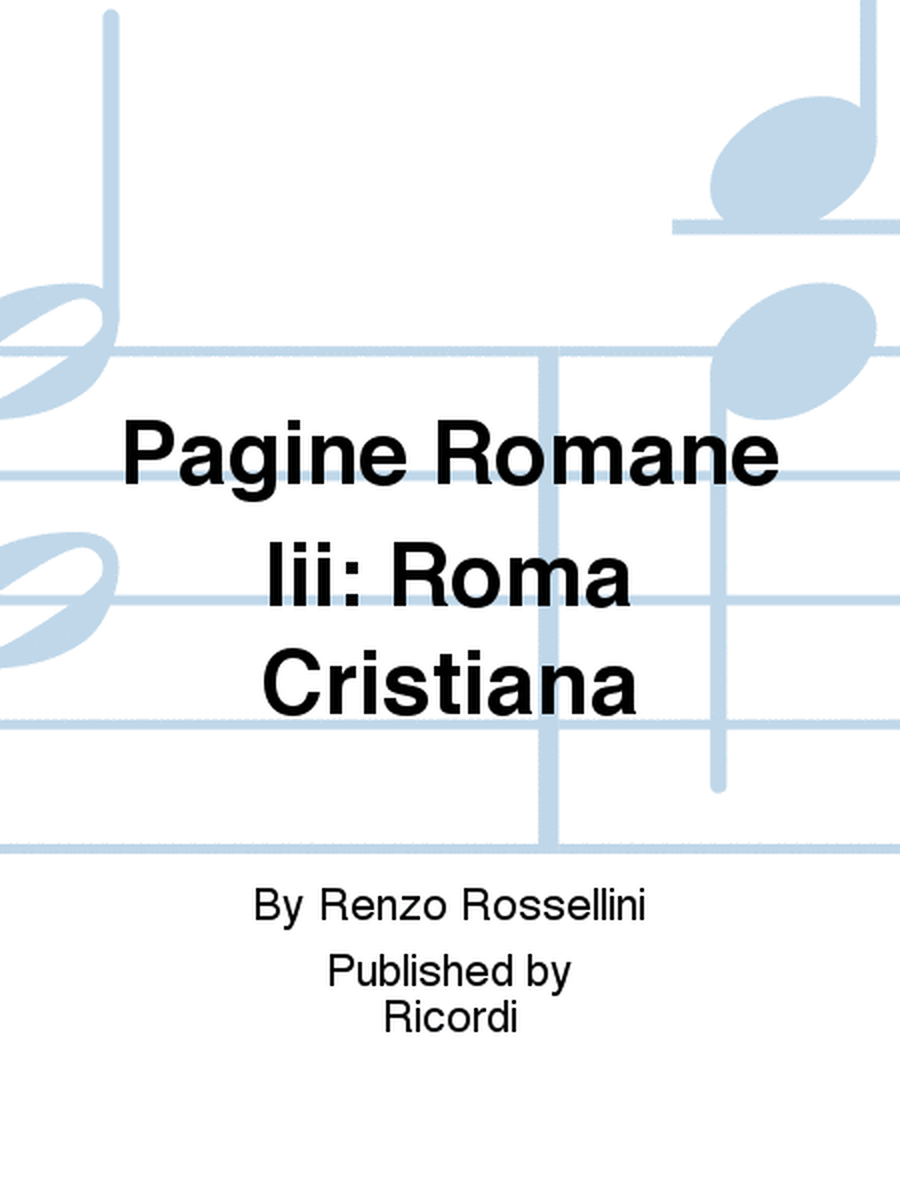 Pagine Romane Iii: Roma Cristiana