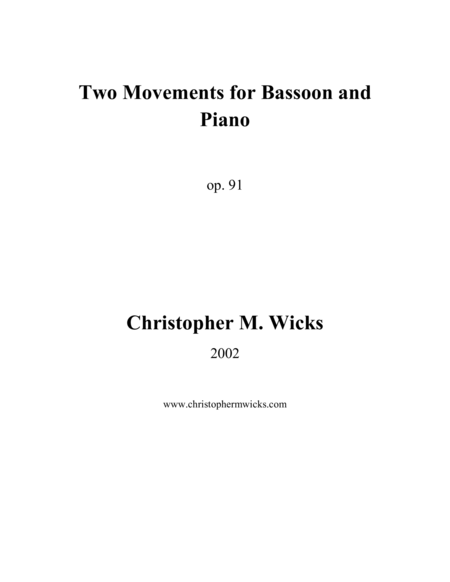 Two Movements for Bassoon and Piano image number null