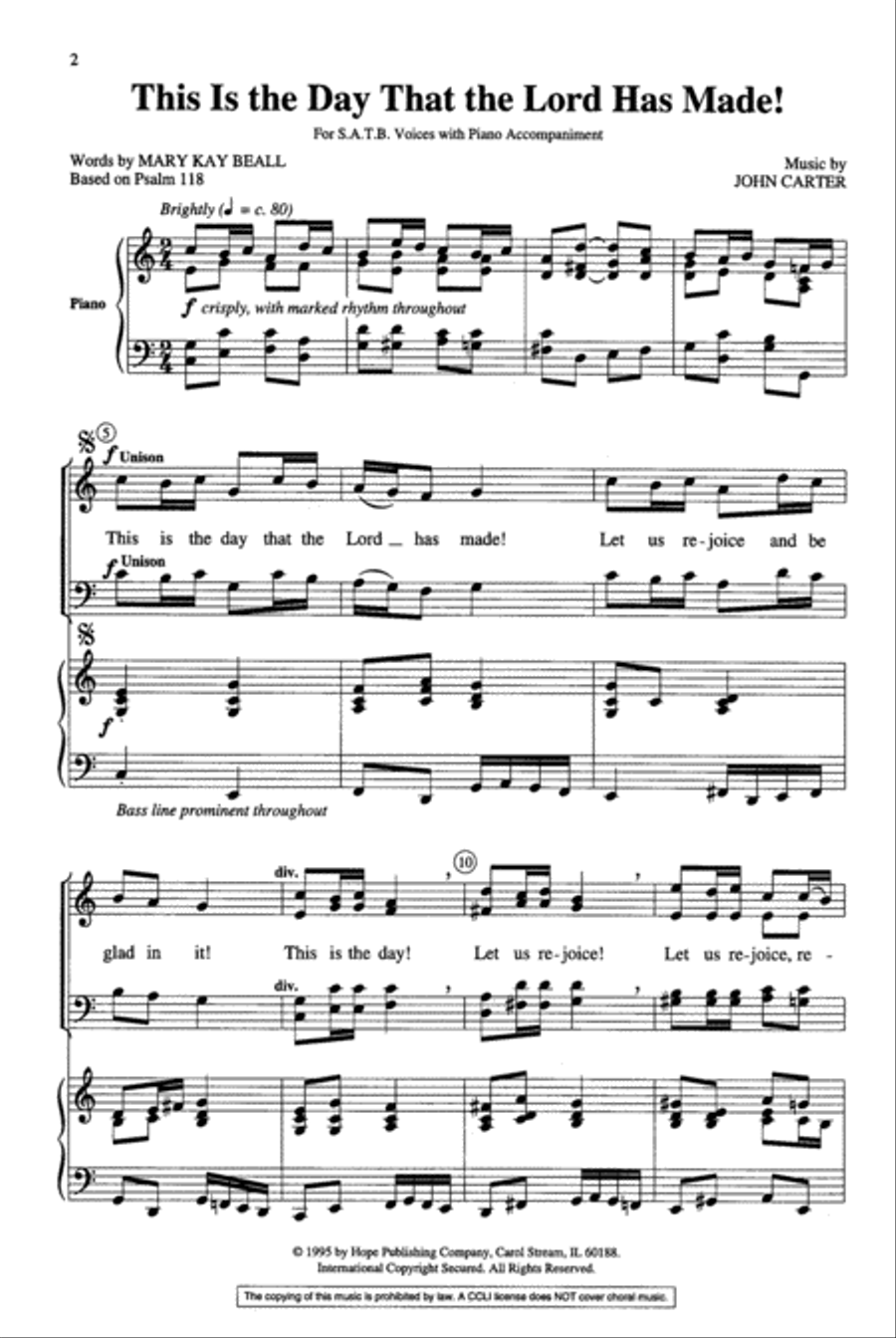 This Is the Day that the Lord Has Made 4-Part scores gallery preview page 2