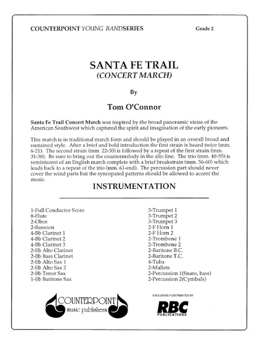 Santa Fe Trail (Score) Concert Band scores gallery preview page 1
