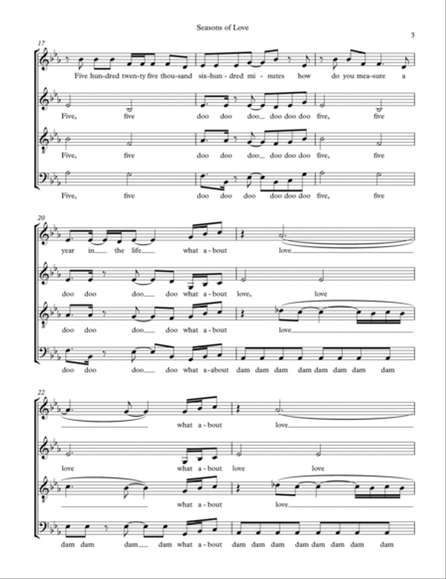 Seasons Of Love Seasons Of Love 4-Part scores gallery preview page 3