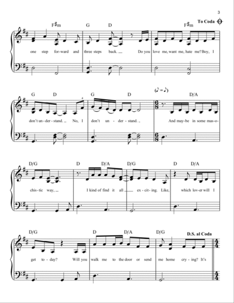 1 step forward, 3 steps back Easy Piano scores gallery preview page 3