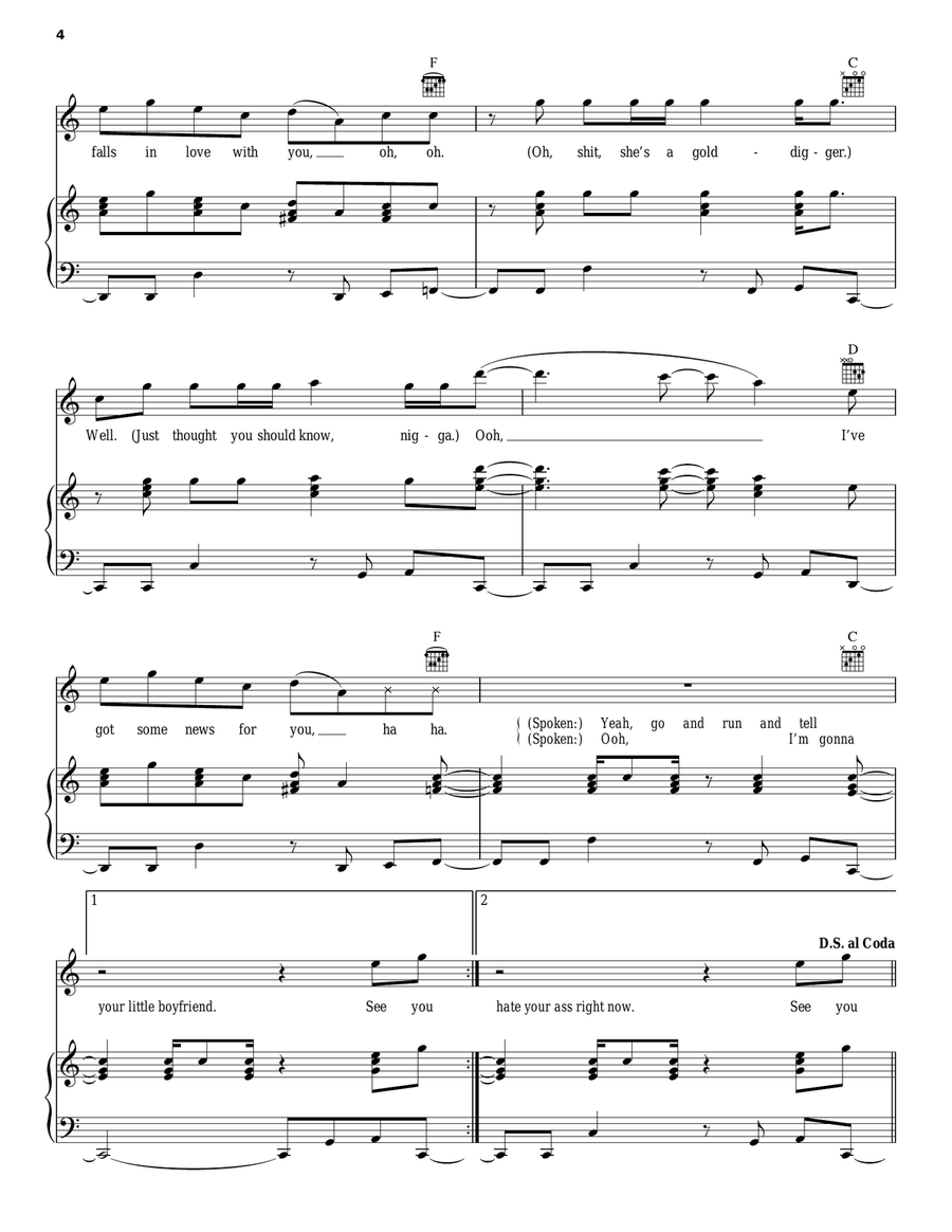 F**k You (Forget You) Acoustic Guitar scores gallery preview page 4