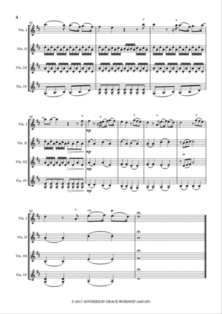 O Lord, My Rock And My Redeemer String Quartet scores gallery preview page 4