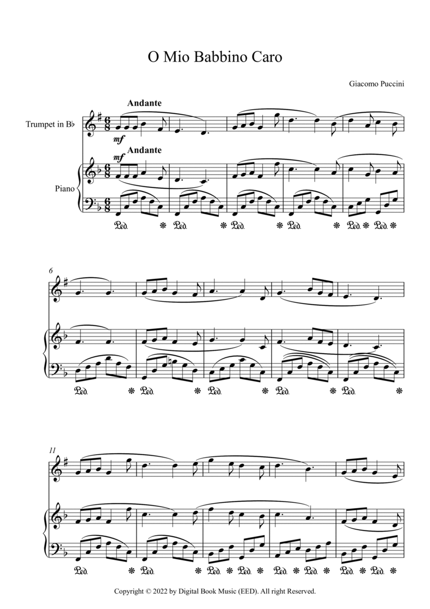 O Mio Babbino Caro - Giacomo Puccini (Trumpet + Piano) image number null
