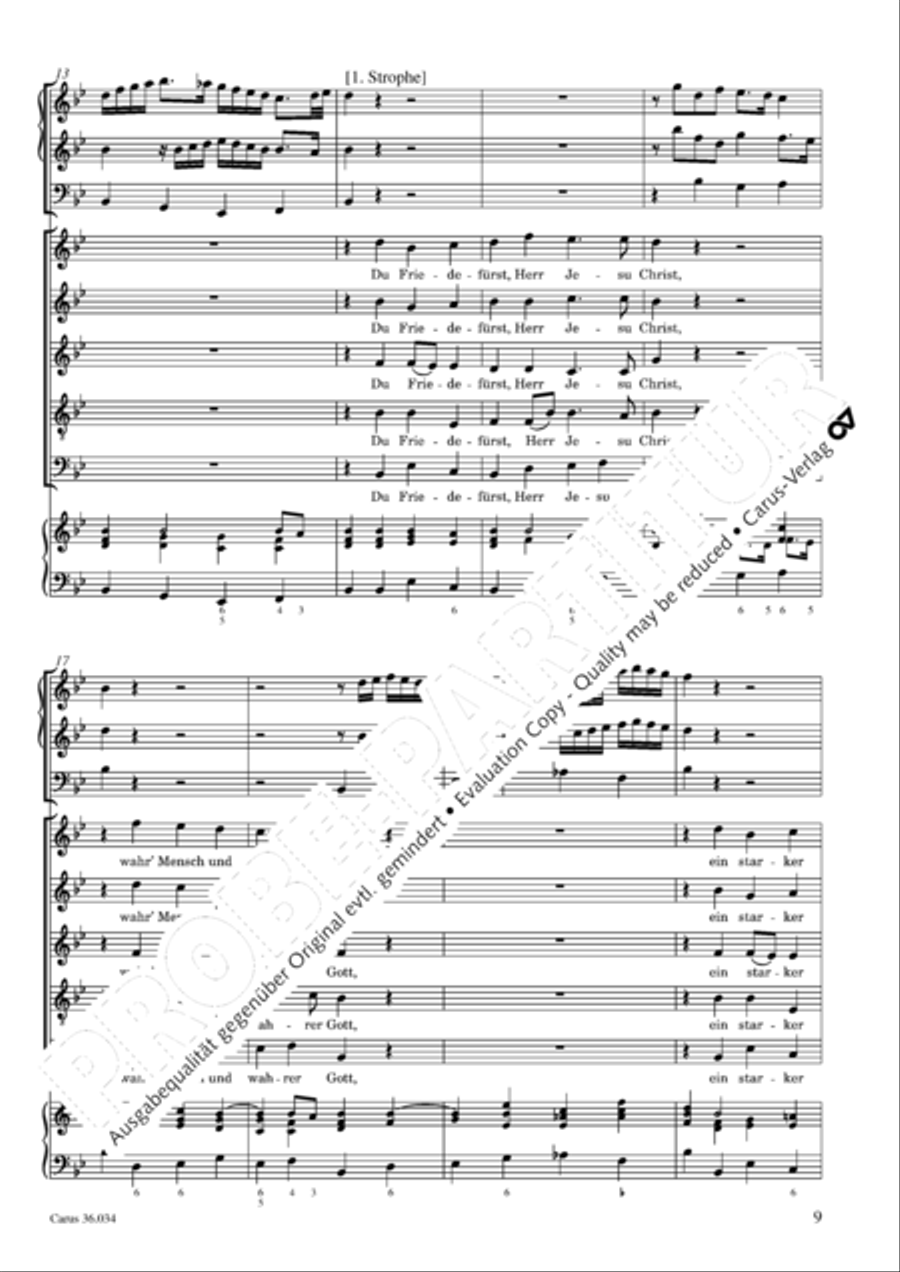 Thou Prince of peace, to thee we how (Du Friedefurst, Herr Jesu Christ) SSATB scores gallery preview page 10
