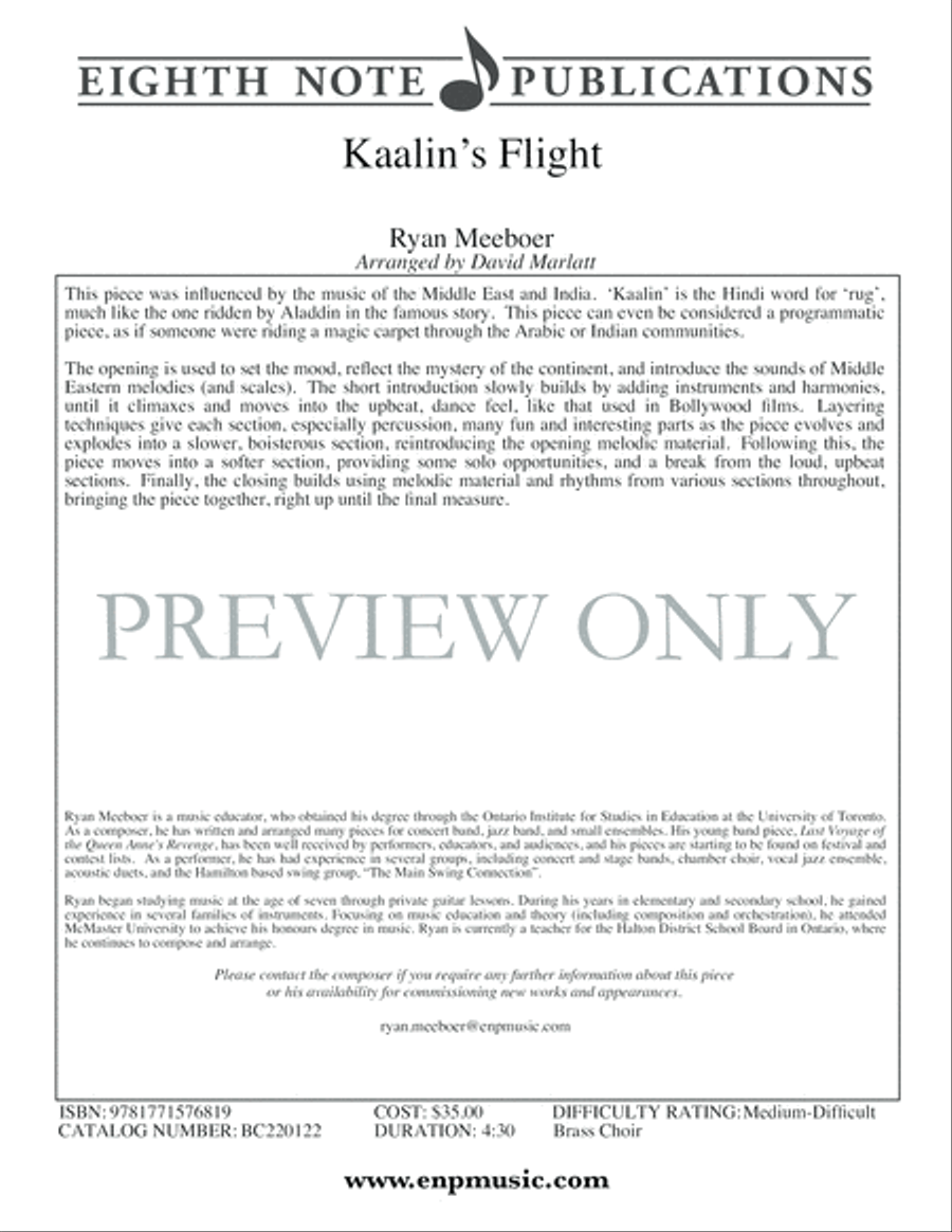 Kaalin's Flight Kaalin's Flight Small Ensemble scores gallery preview page 2