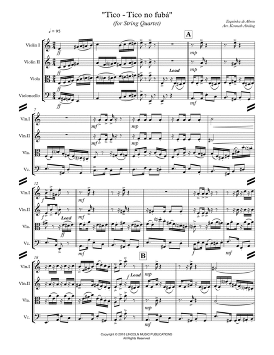 Tico-Tico no fubá (for String Quartet) image number null