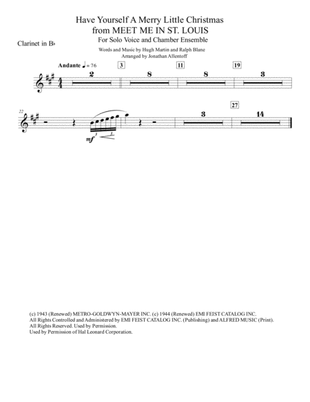 Have Yourself A Merry Little Christmas from MEET ME IN ST. LOUIS by Colbie Caillat Horn - Digital Sheet Music