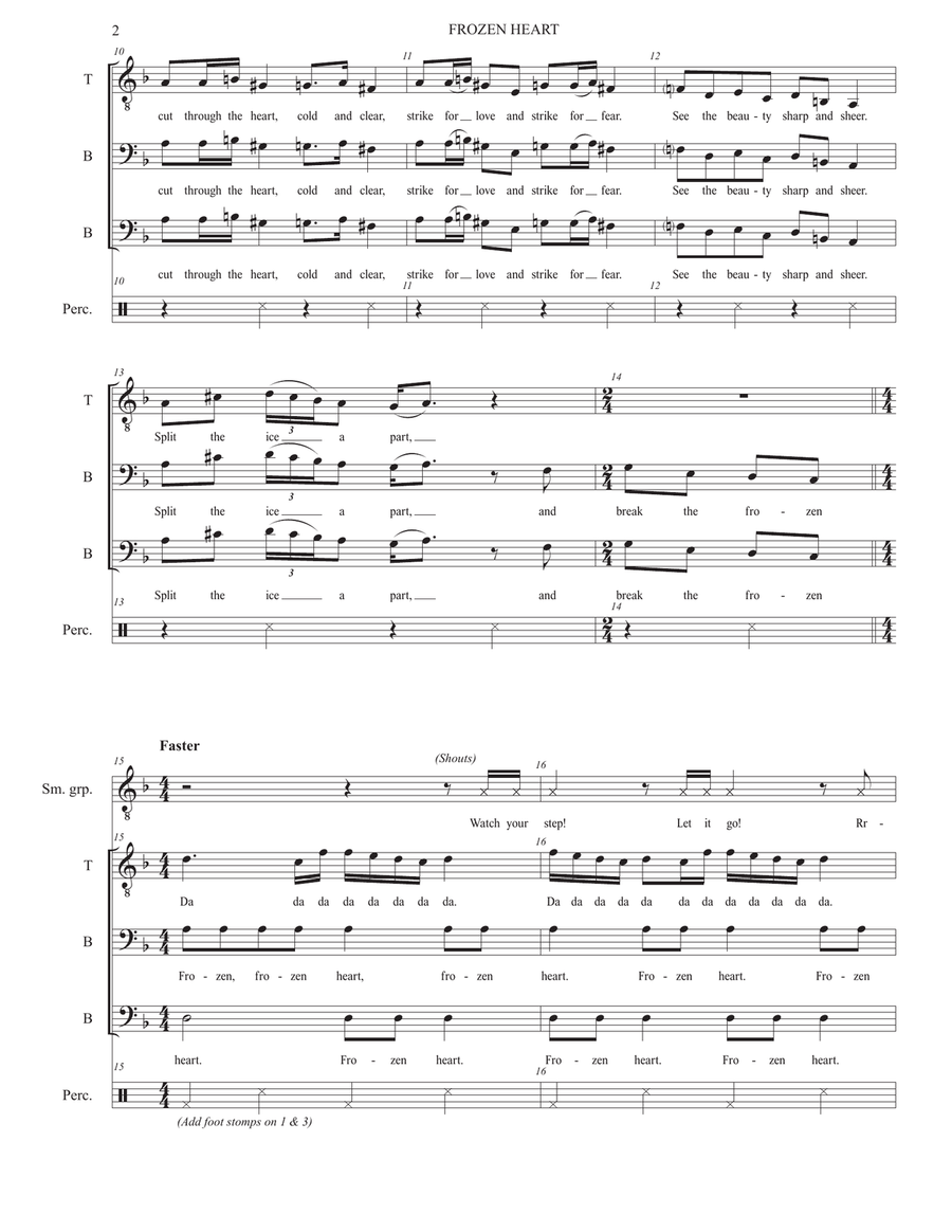 Frozen Heart TTBB scores gallery preview page 2