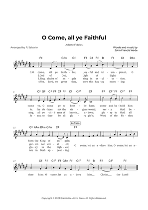O Come, all ye Faithful - Adeste Fideles (Key of F-Sharp Major)