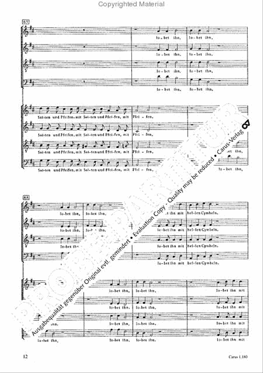 Lobet den Herren in seinem Heiligtum 4-Part scores gallery preview page 13