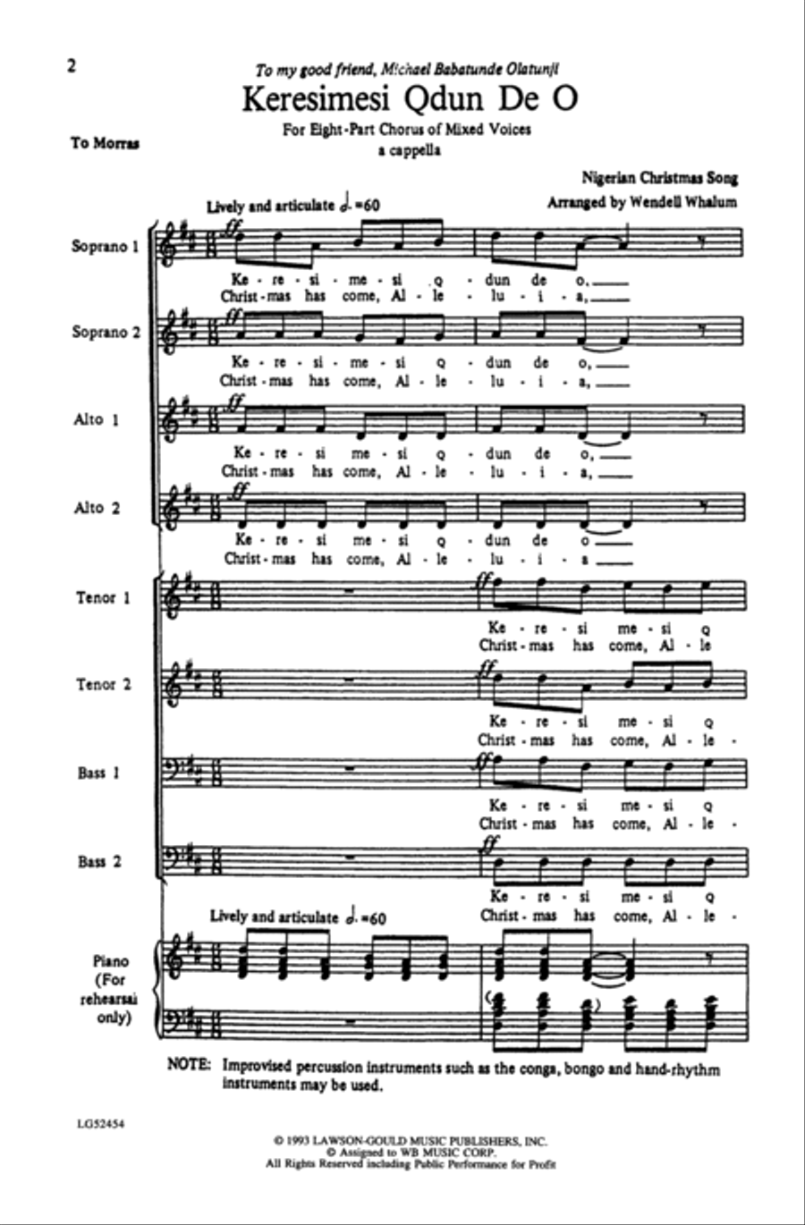 Keresimesi Qdun De O Keresimesi Qdun De O 4-Part scores gallery preview page 21