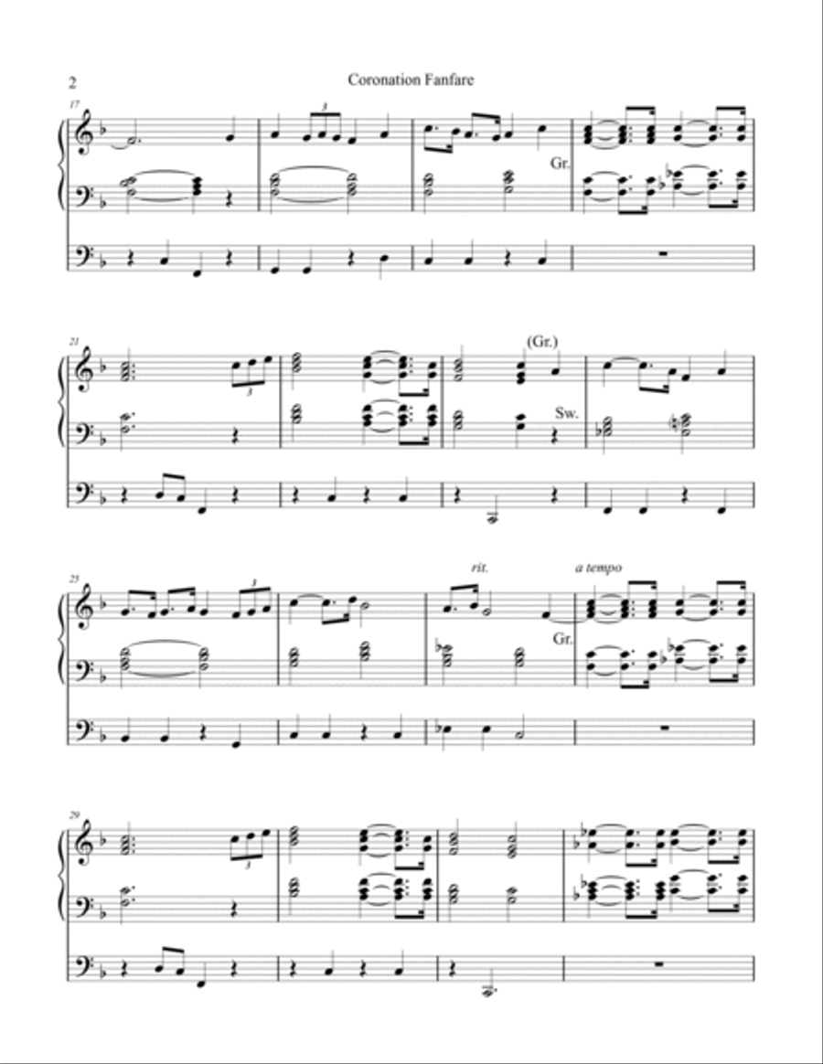Coronation Fanfare (All Hail the Power of Jesus' Name), organ work by Phil Lehenbauer Organ Solo scores gallery preview page 3