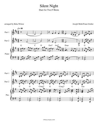 Silent Night--duet for F horn