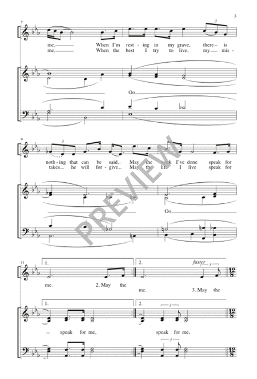 May the Work I've Done Speak for Me 4-Part scores gallery preview page 3