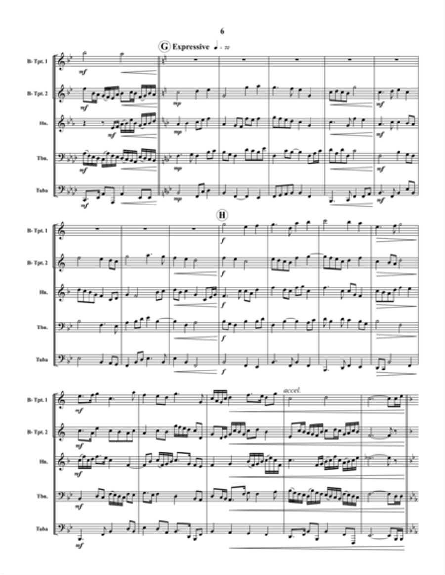 Coming Home Brass Quintet scores gallery preview page 6