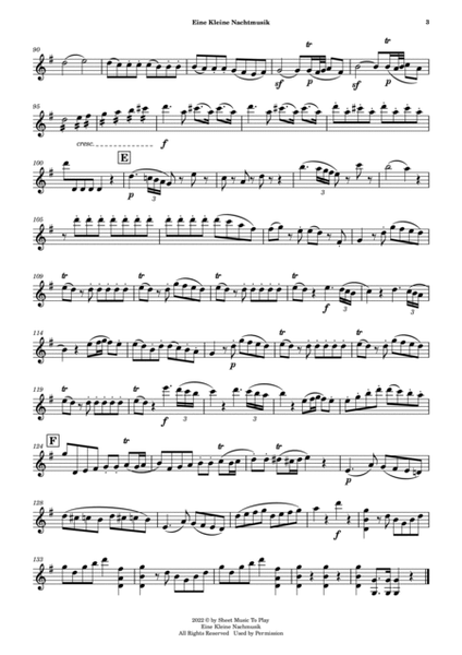 Eine Kleine Nachtmusik (1 mov.) - String Quartet (Individual Parts) image number null