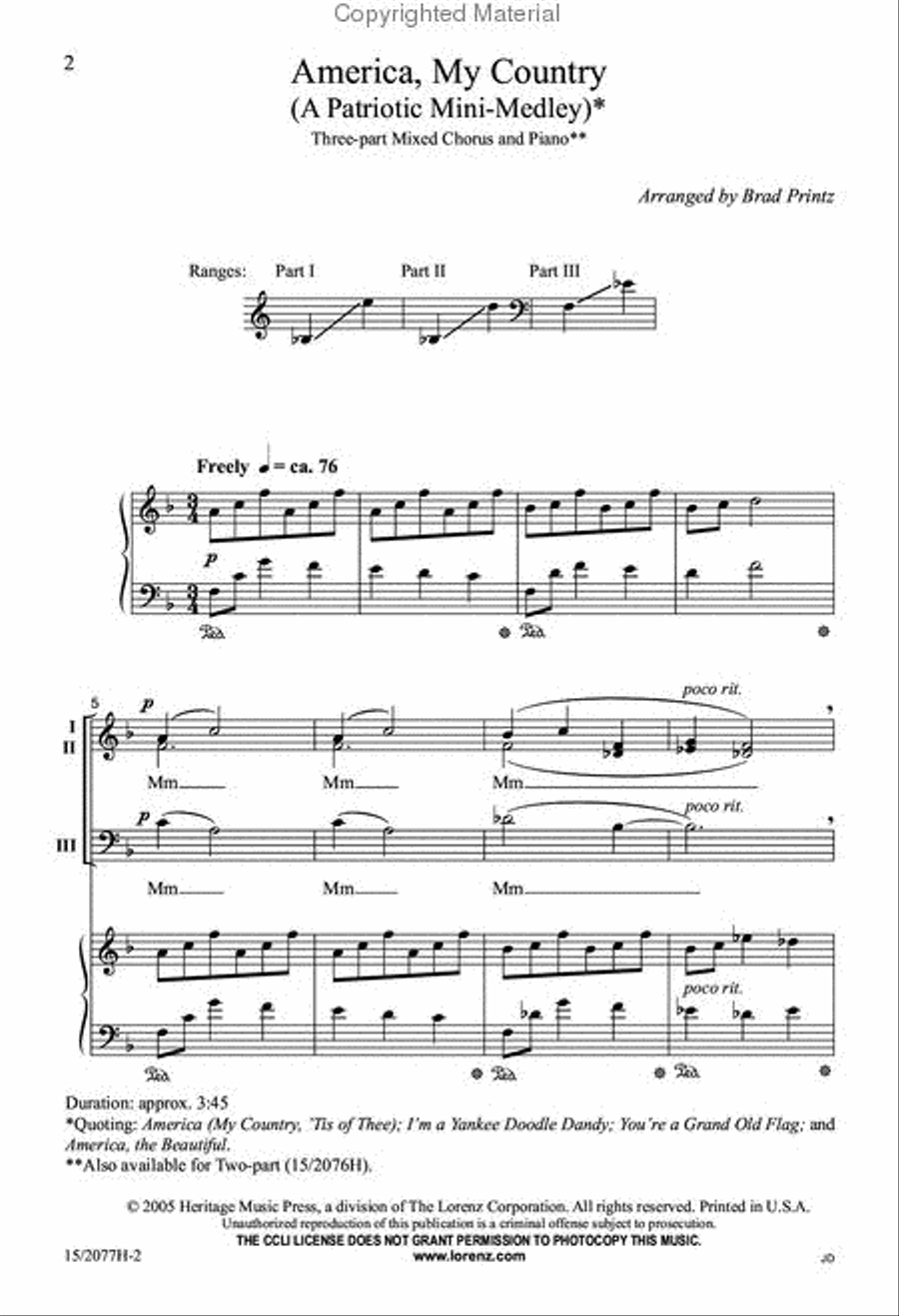 America, My Country 3-Part scores gallery preview page 2