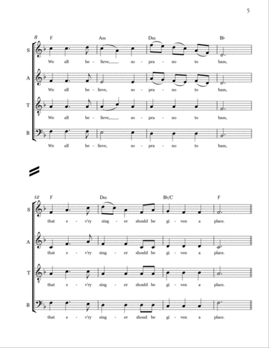 Excellence: A Choral Dialectic for Unaccompanied SATB Choir and an Animal Choir 4-Part scores gallery preview page 5