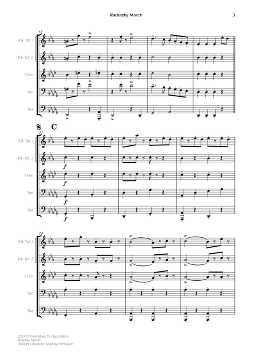 Radetzky March - Brass Quintet (Full Score and Parts) image number null