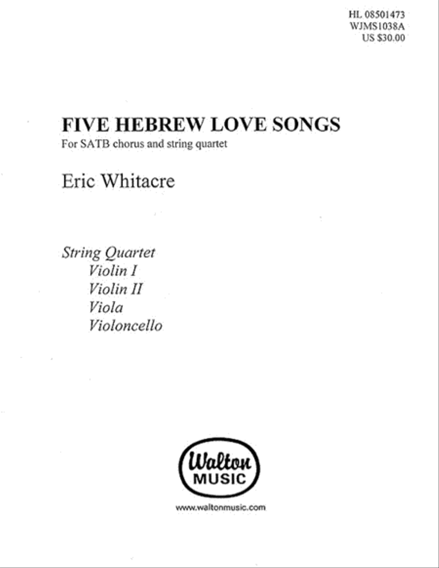 Five Hebrew Love Songs (String Parts) Choir scores gallery preview page 1