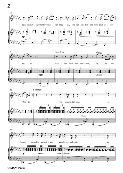 Schubert-Lied der Mignon,from 4 Gesänge aus 'Wilhelm Meister',in a flat minor,for Voice&Piano image number null