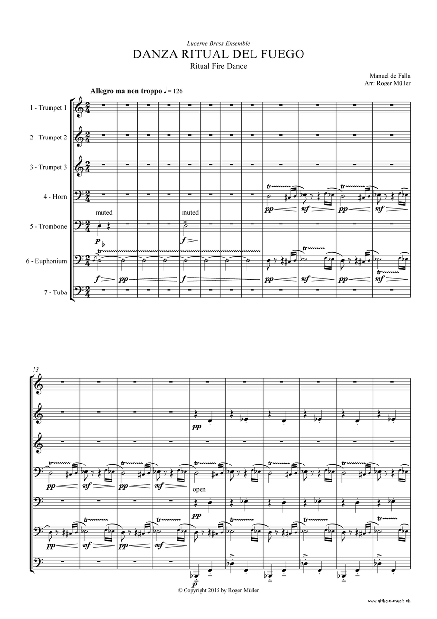 Ritual Fire Dance Brass Ensemble scores gallery preview page 4