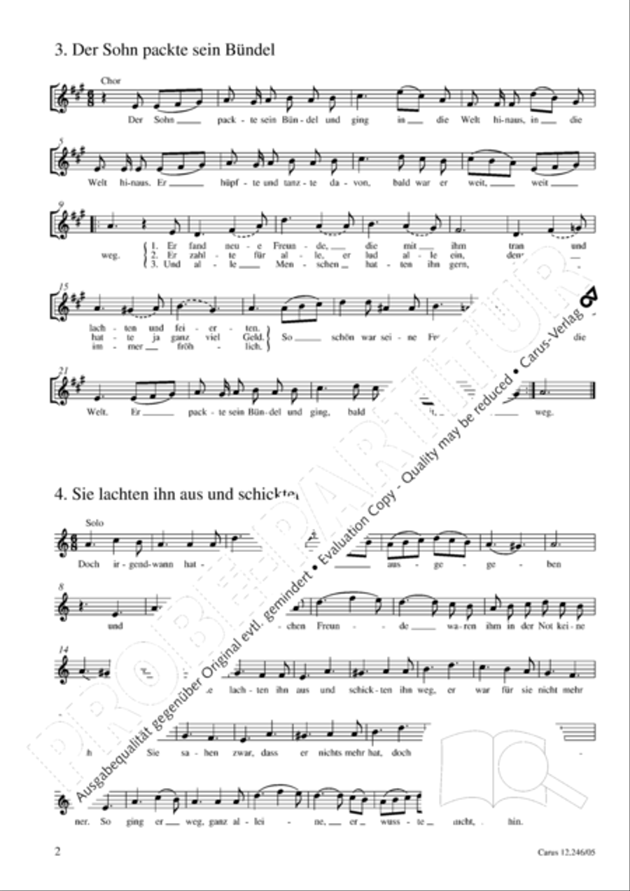 Der verlorene Sohn Unison Choir scores gallery preview page 3