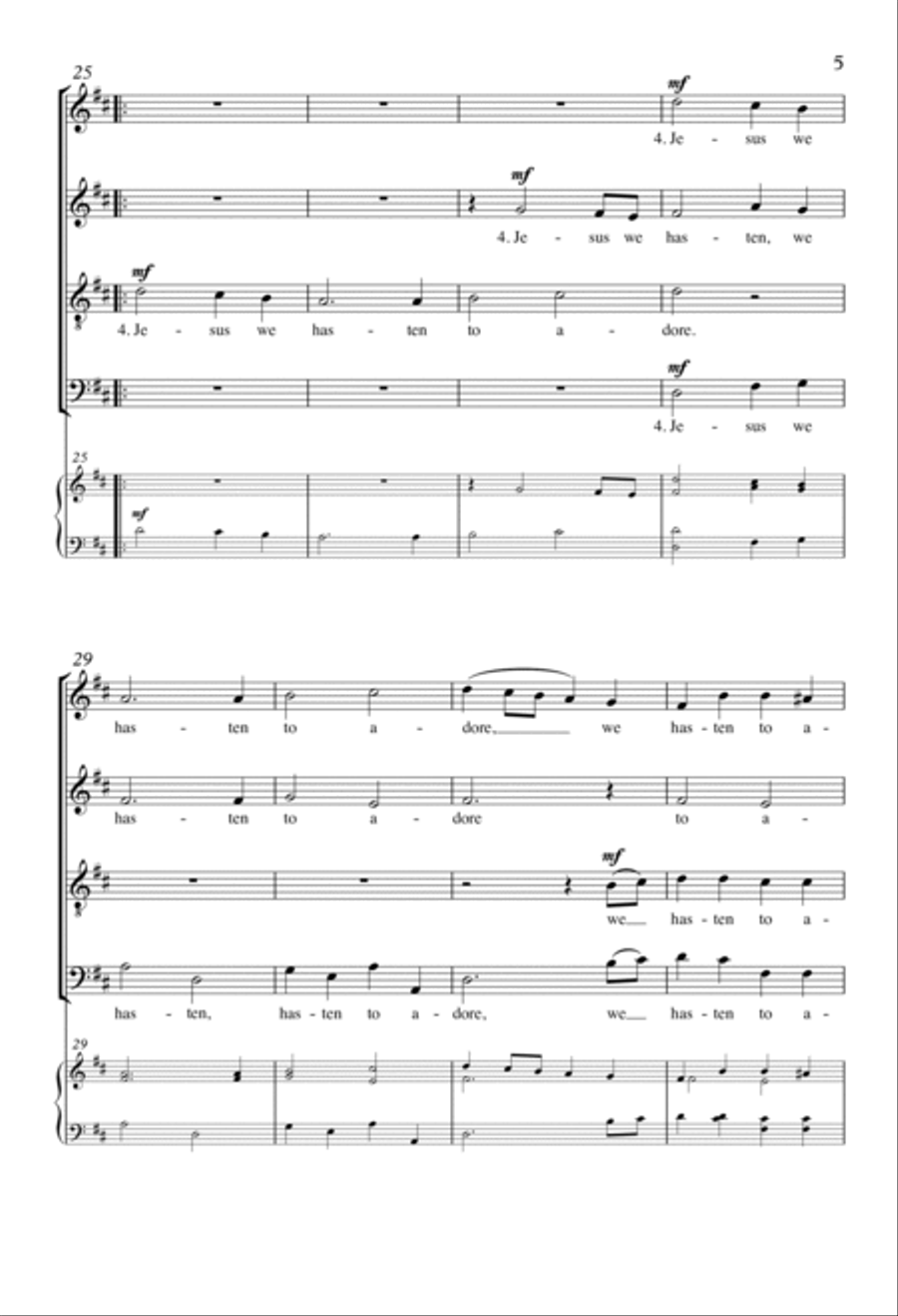 While Shepherds Watch Their Flocks by Nights 4-Part scores gallery preview page 3