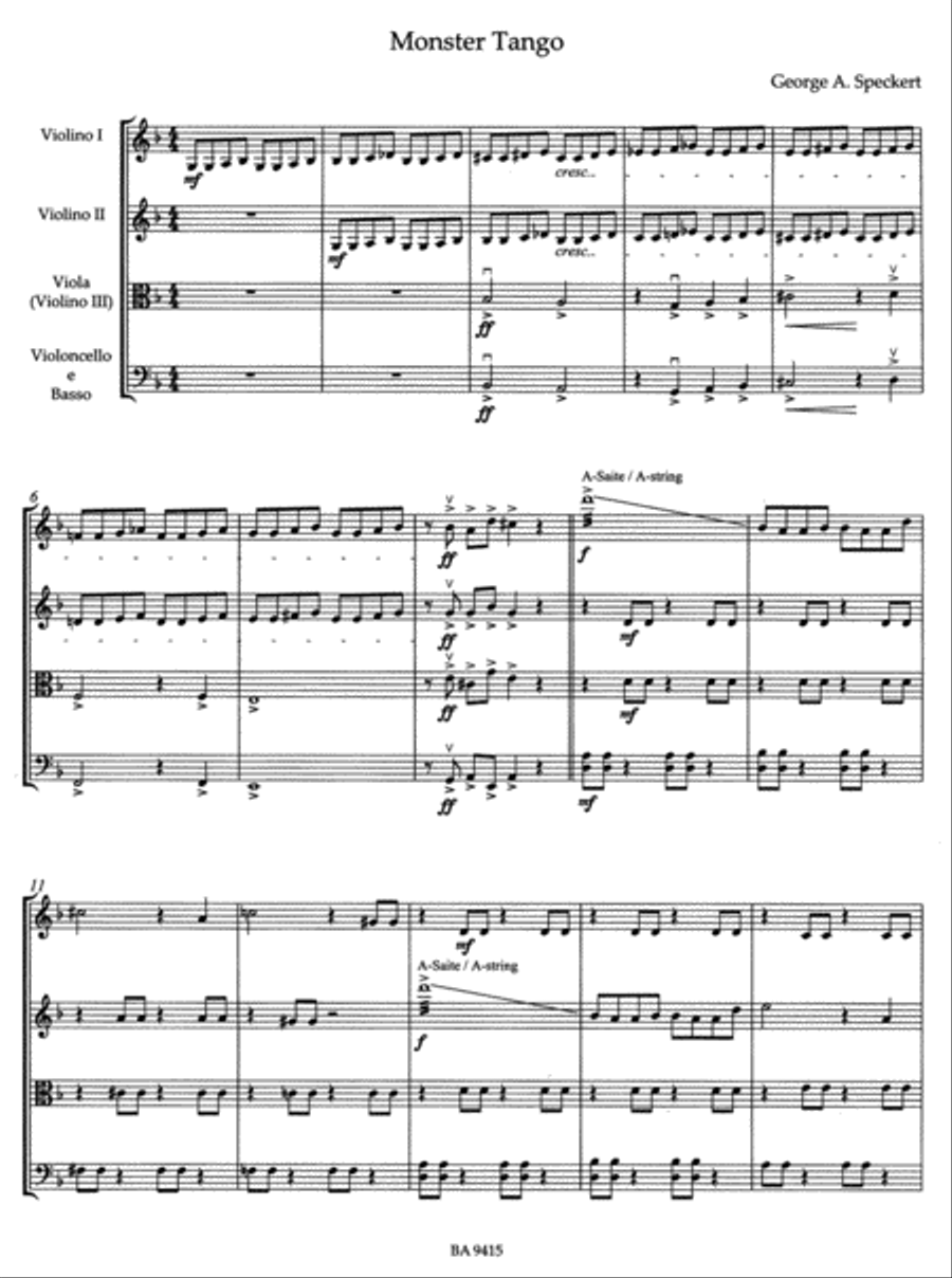 Tango for strings String Orchestra scores gallery preview page 2