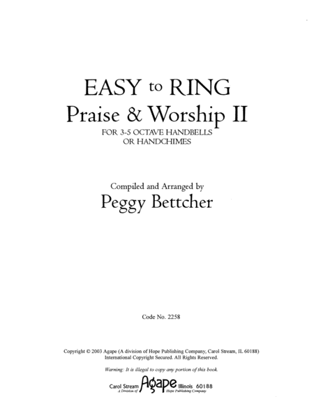 Easy To Ring Praise & Worship Ii