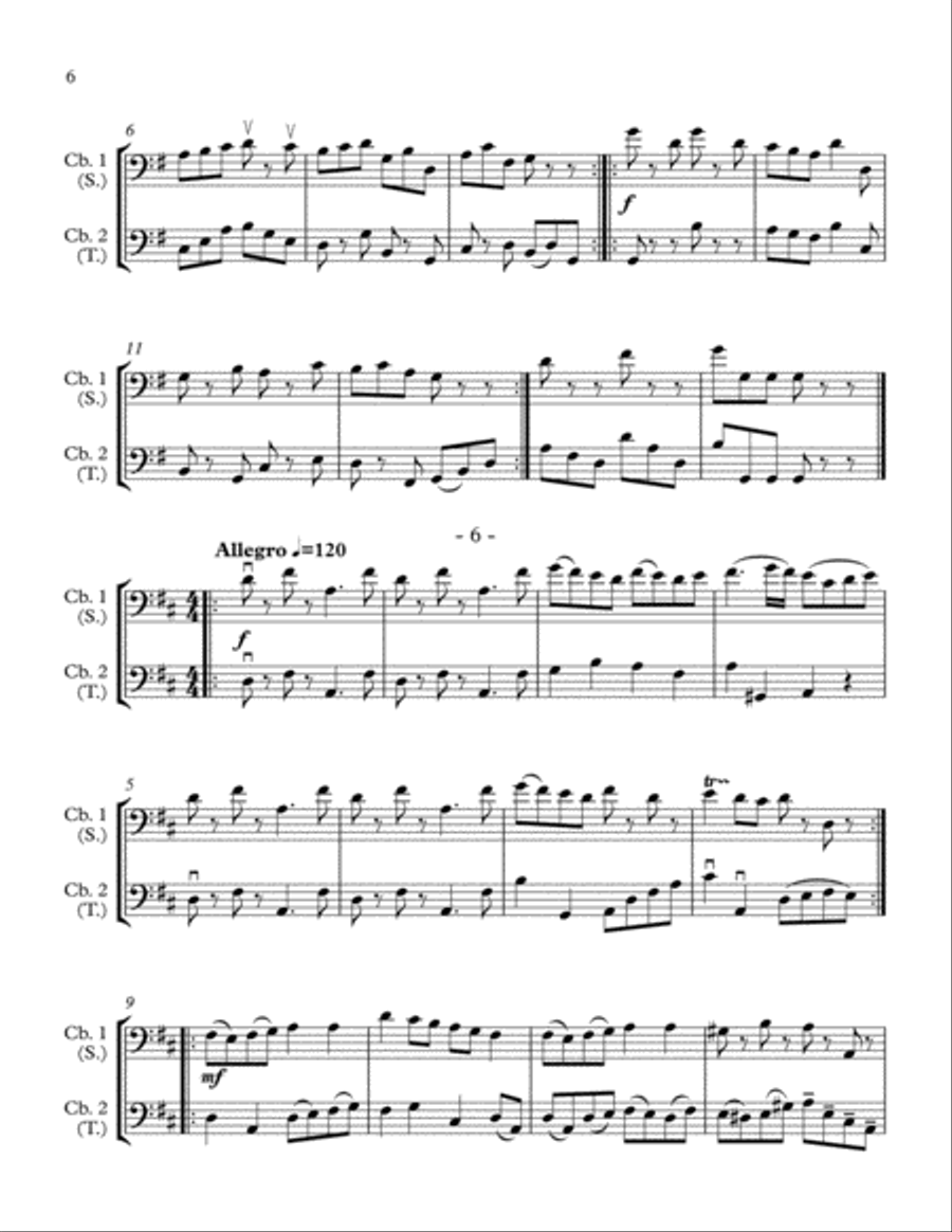 10 Little Duets for Teacher and Student (2 Basses) String Duet scores gallery preview page 6