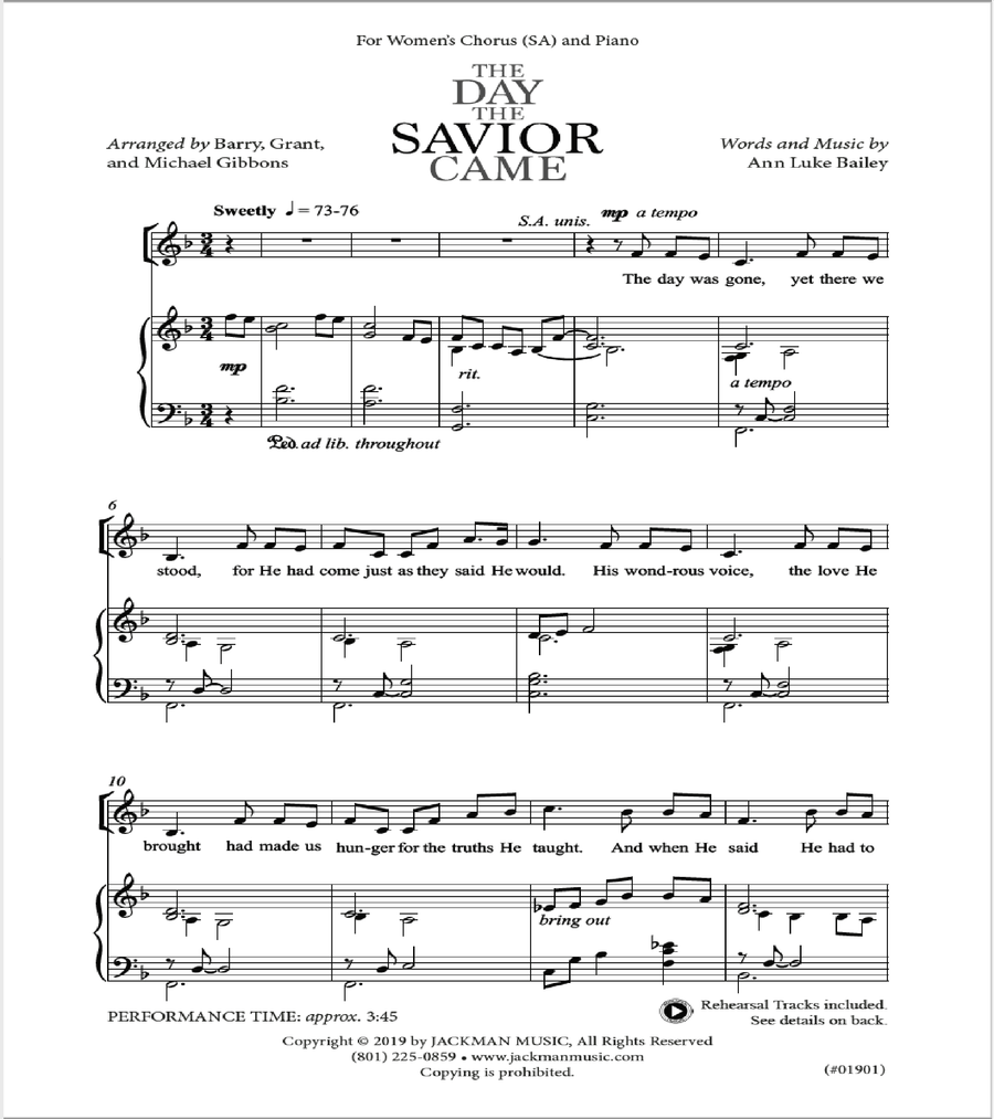 The Day the Savior Came - SA SA scores gallery preview page 2