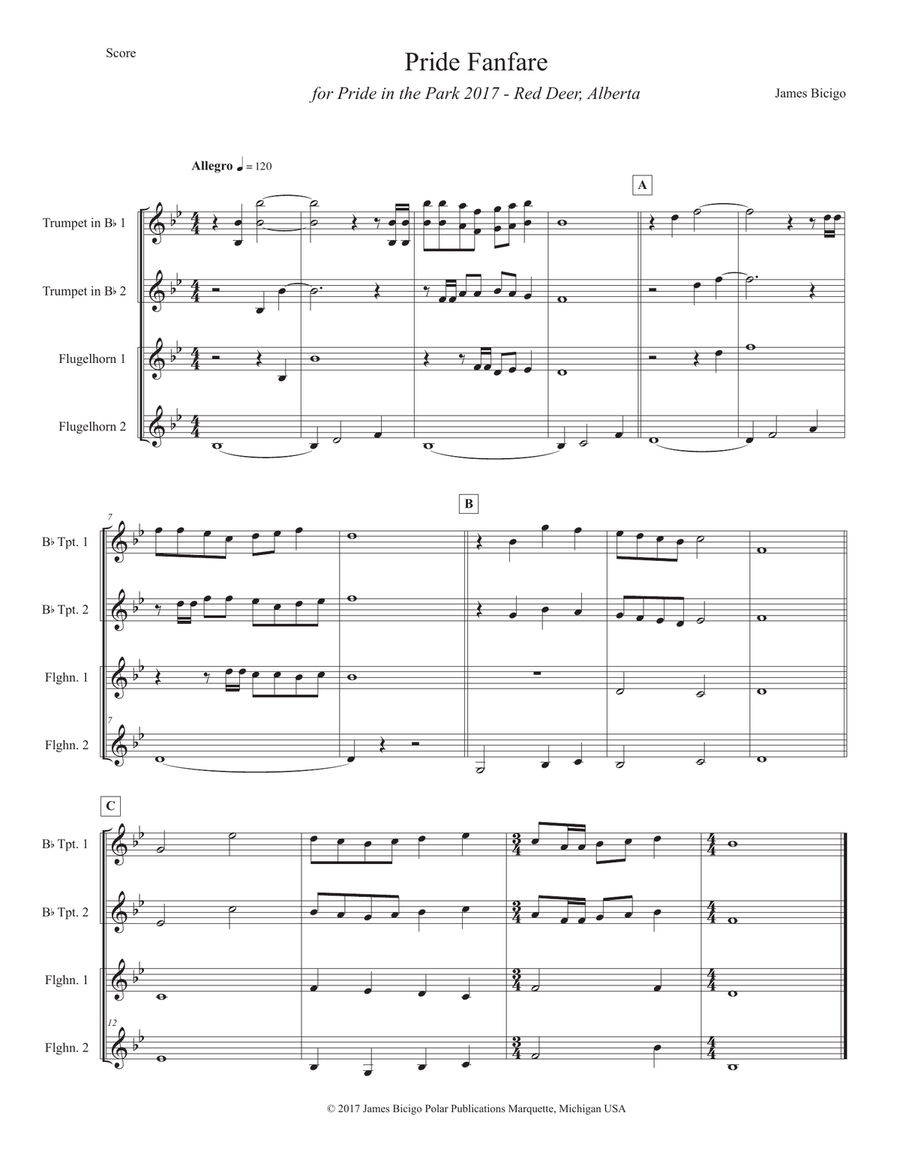 Pride Fanfare Pride Fanfare Trumpet Solo scores gallery preview page 1