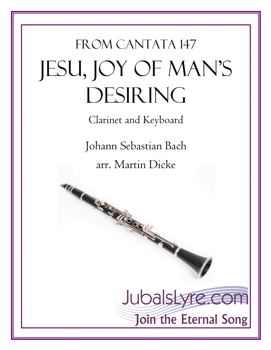 Jesu, Joy of Man's Desiring (Clarinet and Keyboard) B-Flat Clarinet scores gallery preview page 1