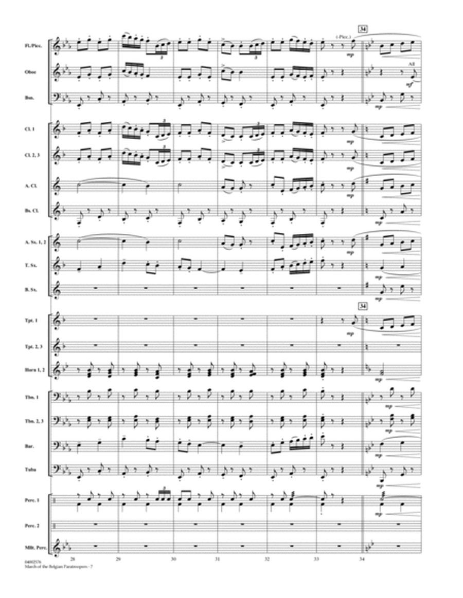 March Of The Belgian Paratroopers - Full Score