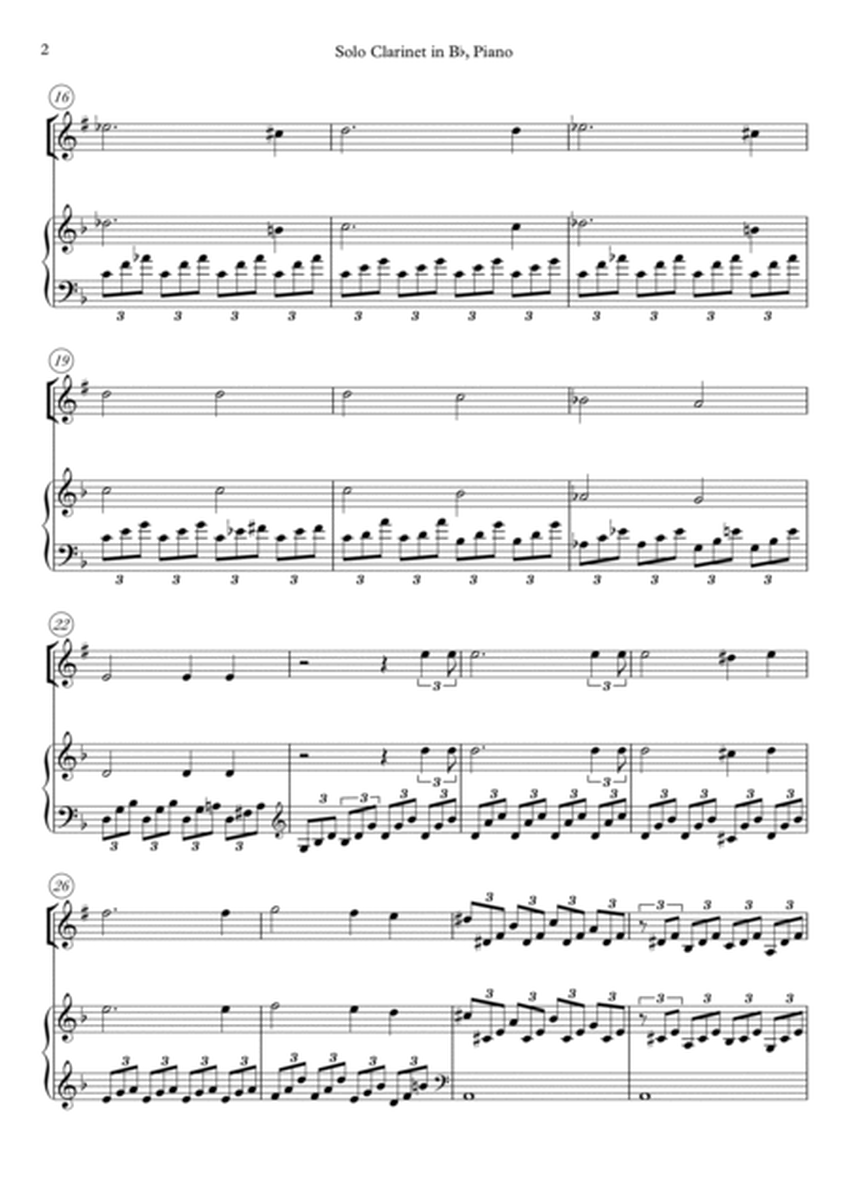 Moonlight Sonata (Easy Clarinet in Bb and Piano) image number null